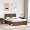 vidaXL Bed Frame with Headboard Brown Oak 140 x 200 cm Solid Pine Wood