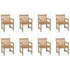 vidaXL Outdoor Chairs 8 pcs Solid Teak Wood