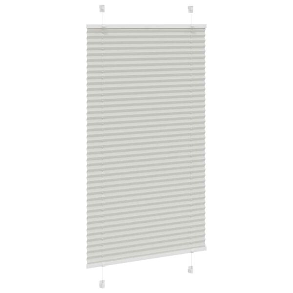 vidaXL Pleated Blind Light Grey 75x100 cm Fabric Width 74.4 cm Polyester