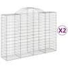 vidaXL Arched Gabion Baskets 2 pcs 200x50x140/160 cm Galvanised Iron