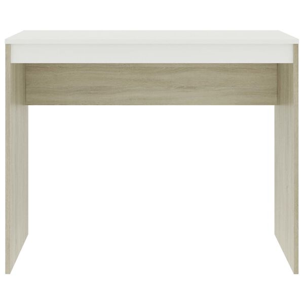 vidaXL Desk White and Sonoma Oak 90x40x72 cm Engineered Wood