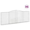 vidaXL Arched Gabion Baskets 6 pcs 400x30x140/160 cm Galvanised Iron