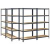 vidaXL 5-Layer Storage Shelves 4 pcs Anthracite Steel&Engineered Wood