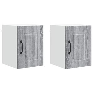 vidaXL Wall Cabinet PORTO 2 pcs Grey Sonoma 30 x 31 x 40 cm