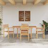 vidaXL Garden Dining Set 5 pcs Natural Solid teak wood