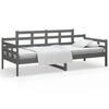 vidaXL Day Bed without Mattress Grey Solid Wood Pine 90x190 cm Single