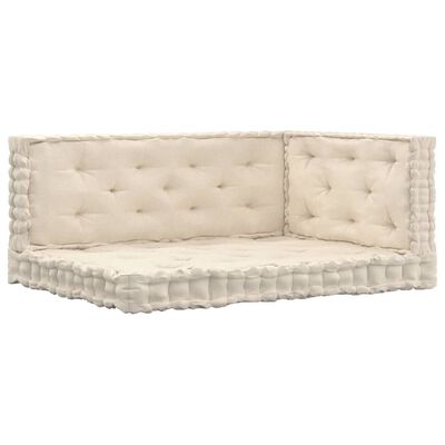 vidaXL Pallet Floor Cushions 3 pcs Beige Cotton