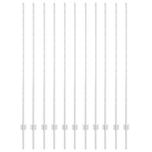 vidaXL Embedded Fence Post 11 pcs Silver 200 cm Powder-Coated Steel