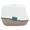 vidaXL Cat Litter Tray with Cover White and Brown 58.5x39.5x43 cm PP