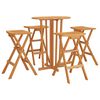 vidaXL 5 Piece Folding Bar Set Solid Wood Teak