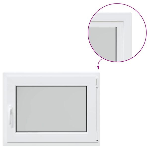 vidaXL Basement Window "RISOR" 80x50 cm Tilt&Turn DIN Right White