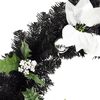 vidaXL Christmas Wreath with LED Lights Black 60 cm PVC