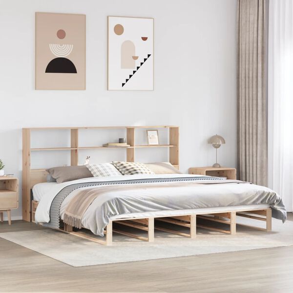 vidaXL Bookcase Bed without Mattress 180x200 cm Super King Solid Wood