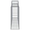 vidaXL Arched Gabion Baskets 7 pcs 200x30x80/100 cm Galvanised Iron