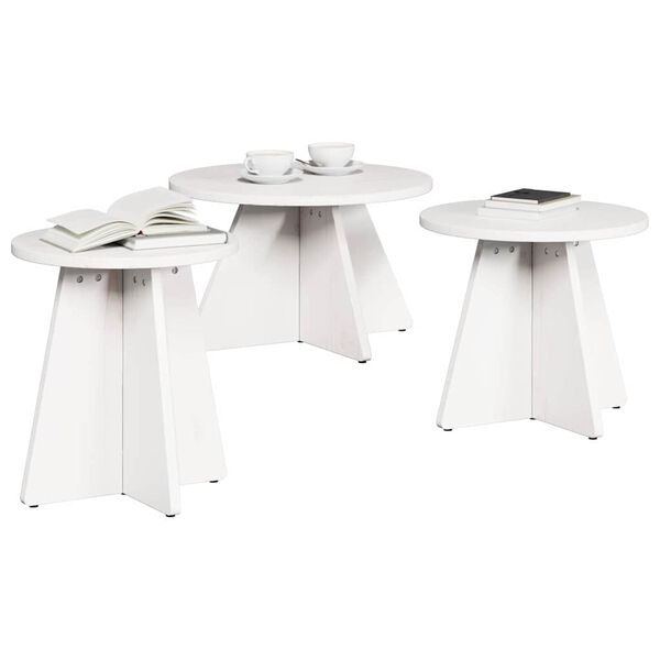 vidaXL Coffee Table 3 pcs White