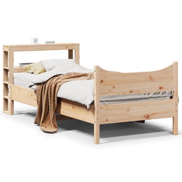 vidaXL Bed Frame with Headboard 90x200 cm Solid Wood Pine
