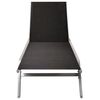 vidaXL Sun Lounger Steel and Textilene Black