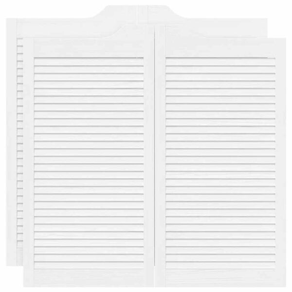 vidaXL Swing Doors Louvred Design 2-Pair White 100x100 cm