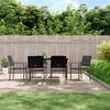 vidaXL 7 Piece Garden Dining Set Poly Rattan and Steel