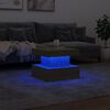 vidaXL Coffee Table with LED Lights Sonoma Oak 50x50x40 cm