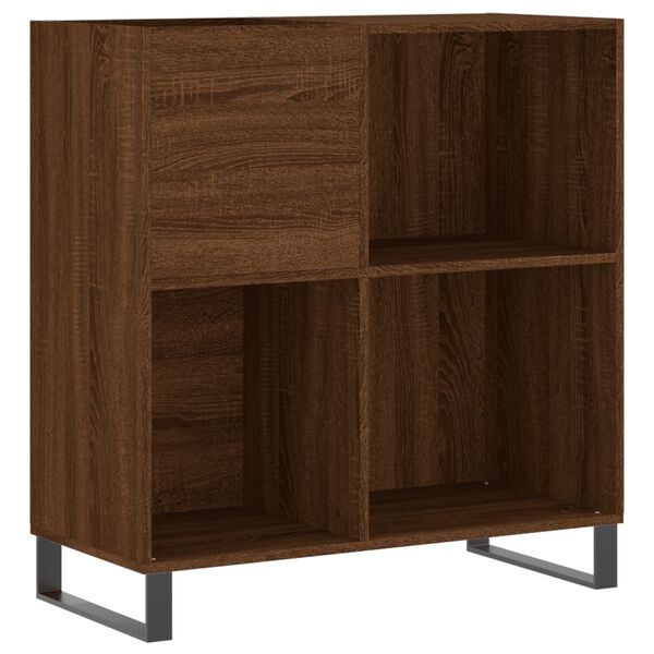 vidaXL Record Cabinet Brown Oak 84.5x38x89 cm Engineered Wood
