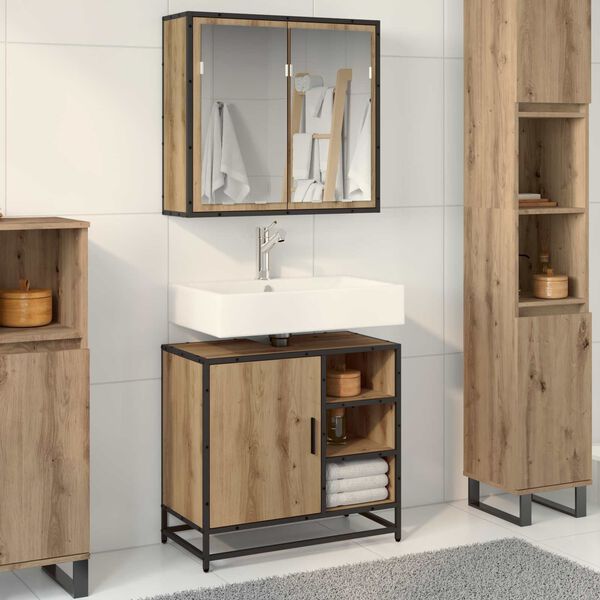 vidaXL Bathroom Furniture Set 2 pcs Artisan Oak Engineered Wood