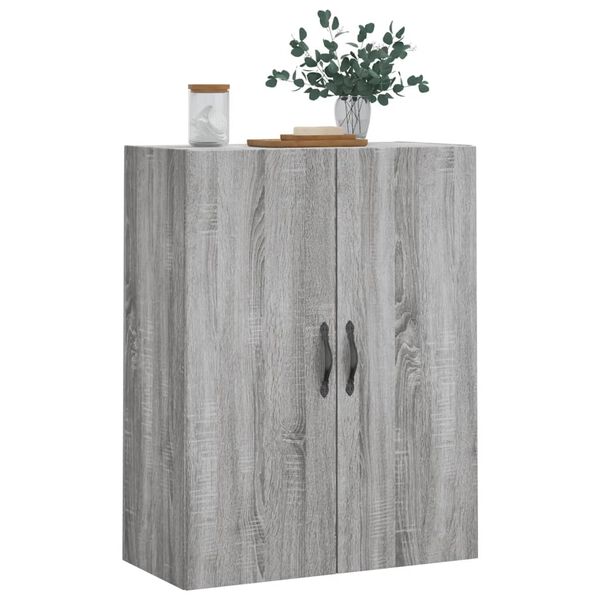 vidaXL Wall Mounted Cabinet Grey Sonoma 69.5x34x90 cm Engineered Wood