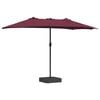 vidaXL Garden Parasol Bordeaux Red 385 x 209 x 244 cm Polyester