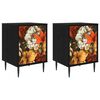 vidaXL Bedside Cabinet GENNEP 2 pcs Black Oak 36 x 33 x 51 cm