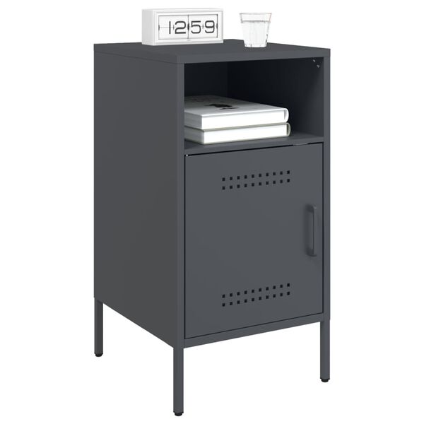 vidaXL Bedside Cabinet Anthracite 36x39x68 cm Steel
