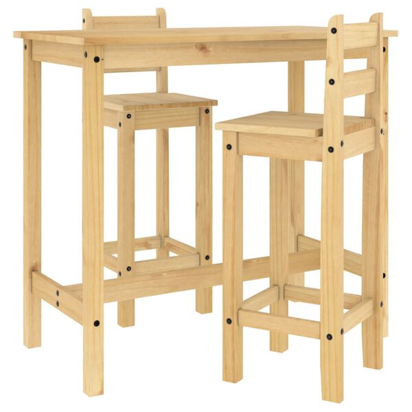 vidaXL 3 Piece Bar Set Solid Wood Pine