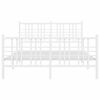 vidaXL Metal Bed Frame without Mattress with Footboard White 120x200cm