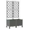 vidaXL Garden Planter with Trellis&Wheels 2 pcs Light Grey