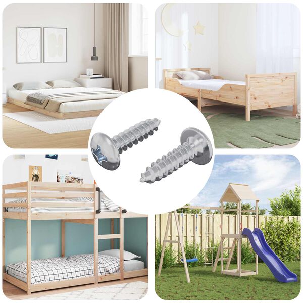 vidaXL Screw 2 pcs Silver M4 x 16 mm Steel