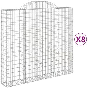 vidaXL Arched Gabion Baskets 8 pcs 200x50x180/200 cm Galvanised Iron