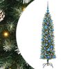 vidaXL Artificial Slim Christmas Tree Green and White 150 cm