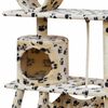vidaXL Cat Tree Beige with paw prints 83 x 72 x 140 cm Wood