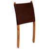 vidaXL Folding Relaxing Chair Brown Real Leather
