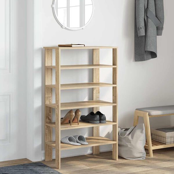 vidaXL Shoe Rack Sonoma Oak 61x32x105 cm Engineered Wood