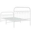 vidaXL Metal Bed Frame without Mattress with Footboard White 100x200cm