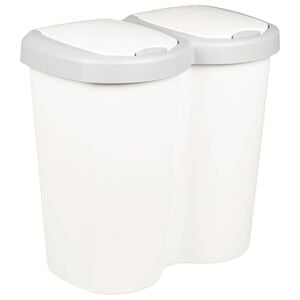 vidaXL Garbage Bin White 49.5 x 30 x 46.5 cm PP