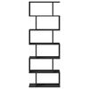 vidaXL Room Divider Bookcase 6-Tier Black 70x24x193 cm Engineered Wood