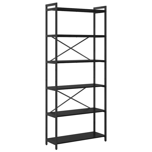 vidaXL Bookshelf Black Oak 80 x 30 x 190 cm Engineered Wood