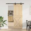 vidaXL Sliding Door with Hardware Set 80x210 cm Solid Wood Pine