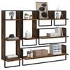 vidaXL 6 Piece Wall Shelf Set with Bars Smoked Oak Engineered Wood