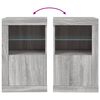 vidaXL Side Cabinet with LED Lights Grey Sonoma Engineered Wood