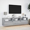 vidaXL TV Wall Cabinet with LED Grey Sonoma 180x31x45 cm
