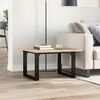 vidaXL Coffee Table O-Frame 70x70x40 cm Solid Wood Pine and Steel