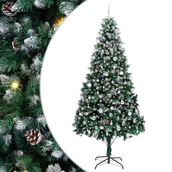 vidaXL Artificial Christmas Tree with 300 LEDs with Stand Green 240 cm