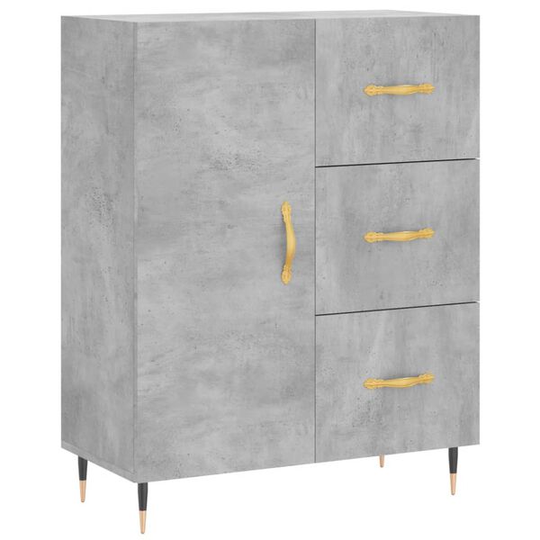 vidaXL Sideboard Concrete Grey 69.5x34x90 cm Engineered Wood